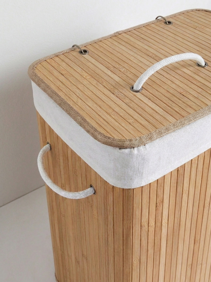 CESTA ROPA BAMBÚ CON TEJIDO INTERIOR